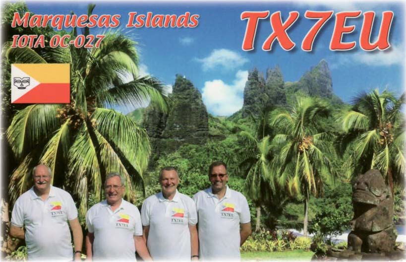 TX7EU QSL with the team - left to right: Tom GM4FDM, Ernoe DK2AMM, Hans DL6JGN, Ron PA3EWP